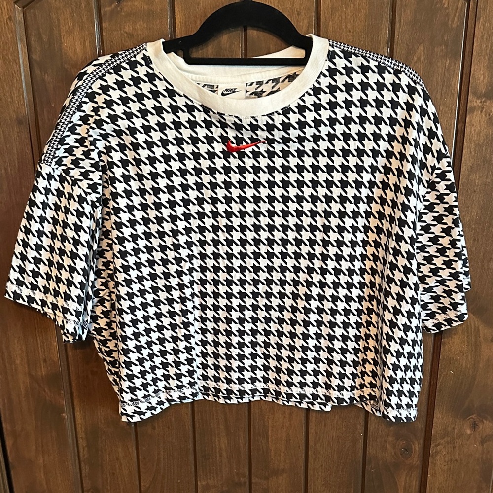 Nike Houndstooth Short Sleeve Tee - Black, White, Red